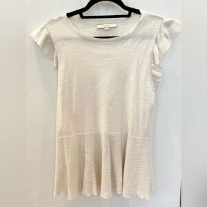 LOFT - Women's Cream Peplum Top